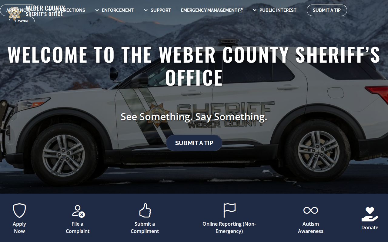 Weber County arrest warrant service, official Sheriff's Office information
