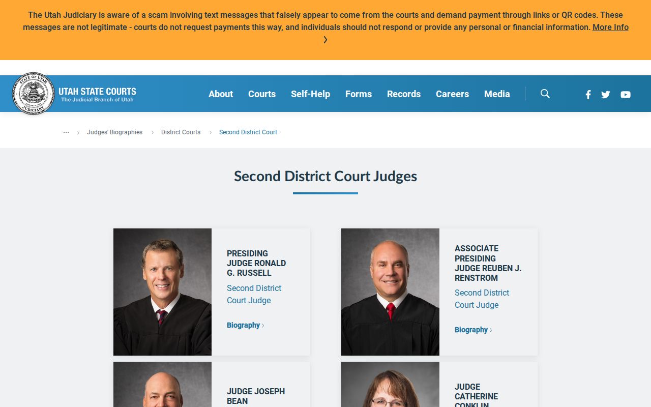 Weber County municipal warrant court directory and public access limits