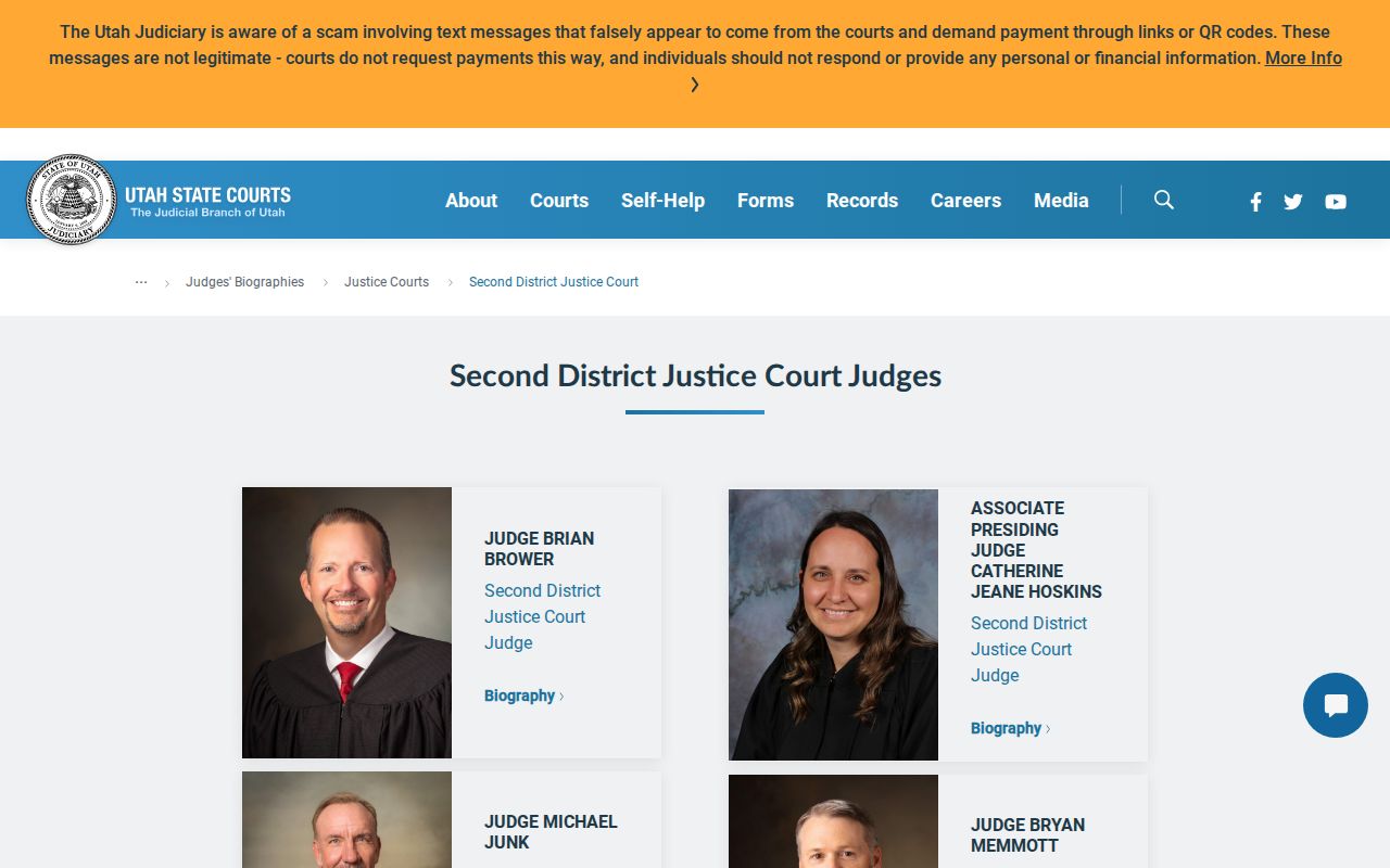 Weber County municipal warrant courts, Utah justice court system reference