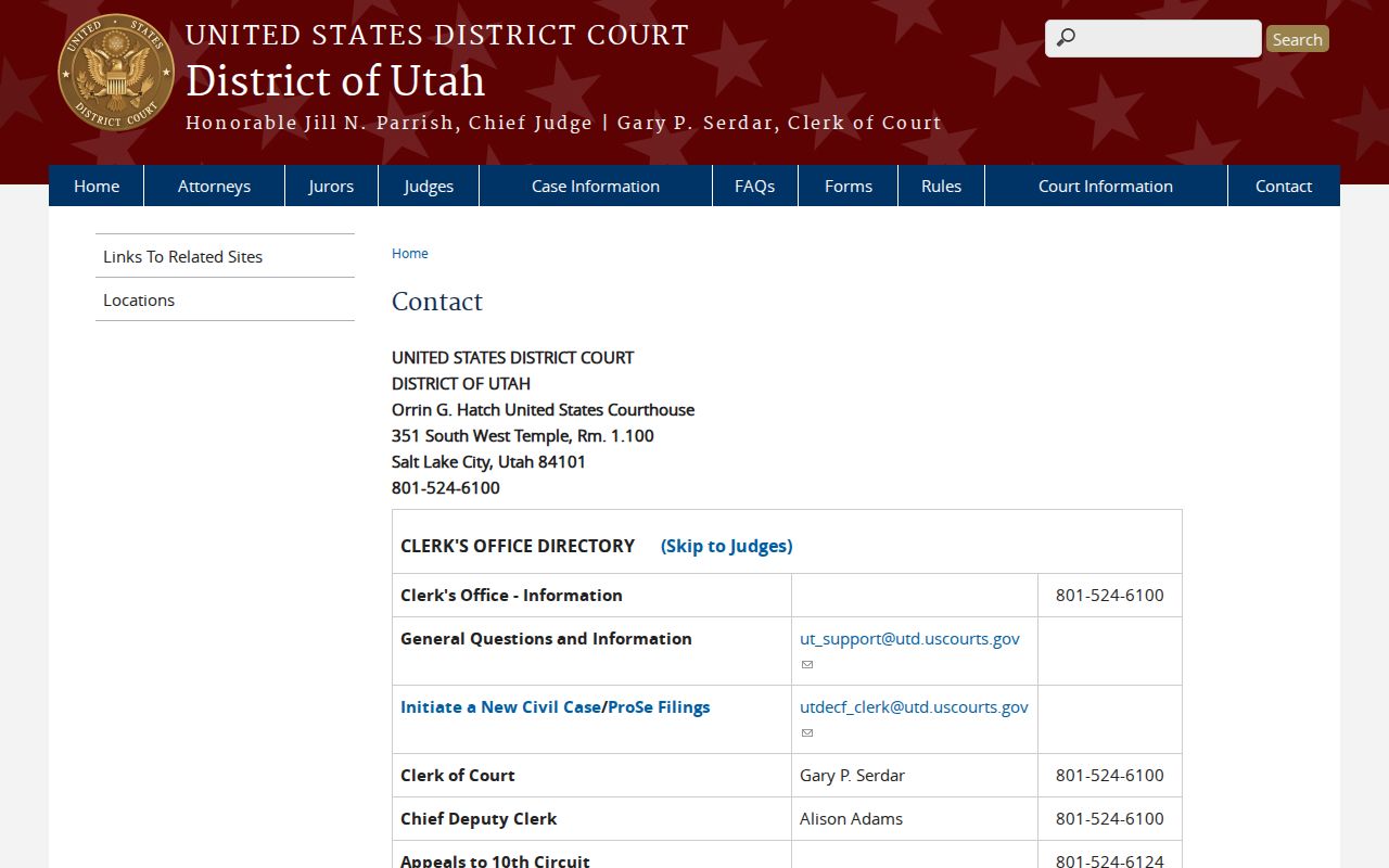 Weber County most wanted information boundary, federal clerk and Marshals contacts